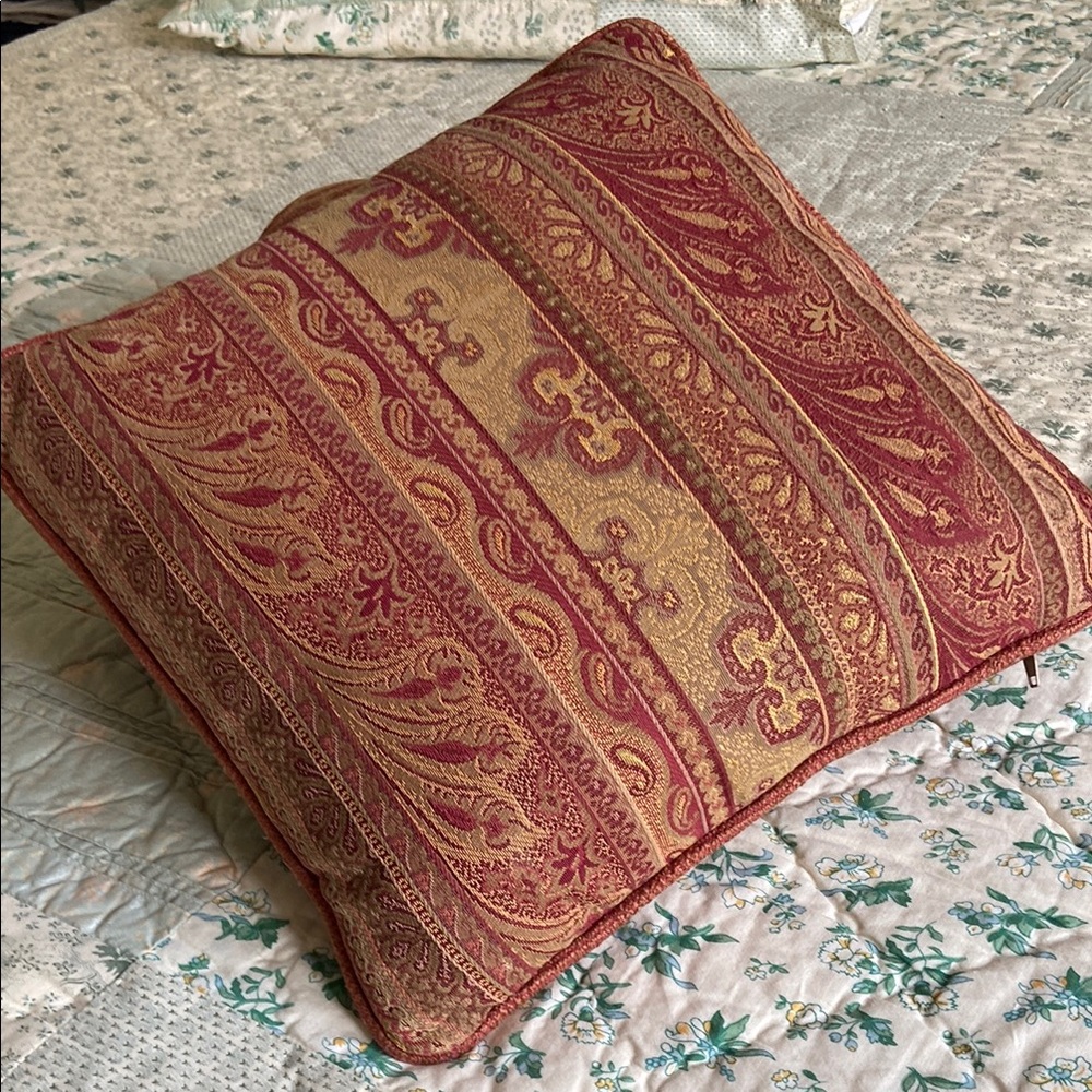 Red and Gold Decorative Pillow